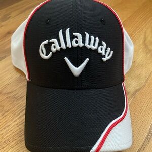 Callaway Black and White Golf Hat with Red Trim
